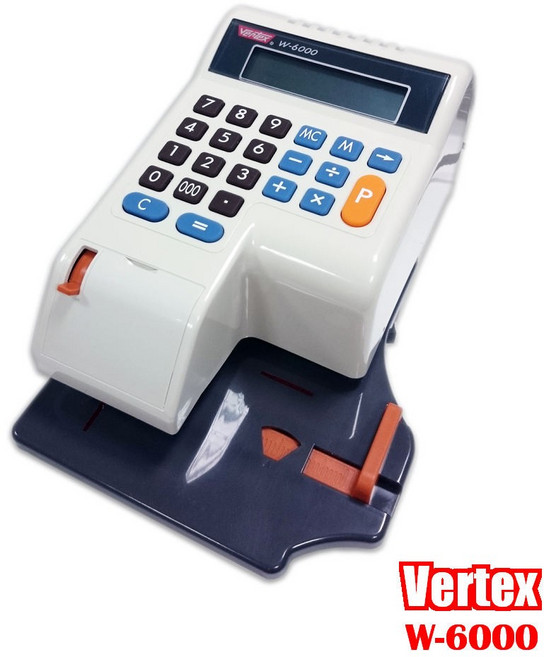 。OA小舖。Vertex 電子支票機 W-6000 [光電 撥鍵]中文介面 提升效率, 1個, 含稅