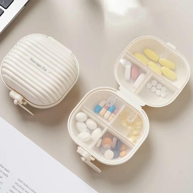 로멀리 휴대용 일주일 미니 알약 케이스, 밀크화이트 1개 - 쿠팡
