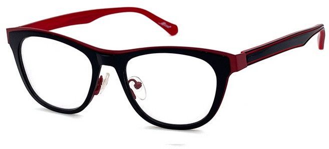 薄鋼複合材質光學眼鏡鏡框 黑紅雙色 15246