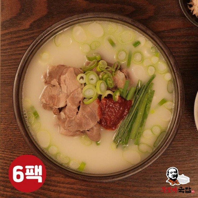 무보까국밥 100% 국내산 한돈 살코기 듬뿍 돼지국밥 (냉동), 6개, 600g