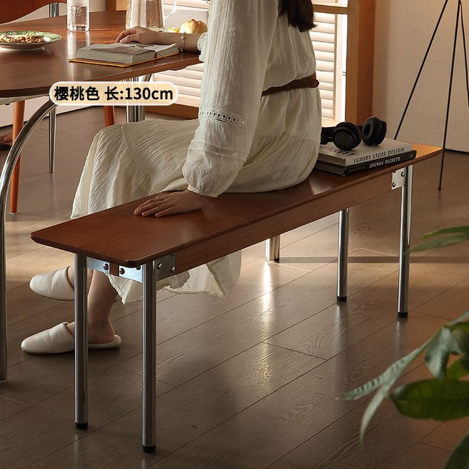 아일랜드 벤치의자 우드 체어 바 원목 카페 모던 식탁의자, 체리색 130x30x45cm, 1개