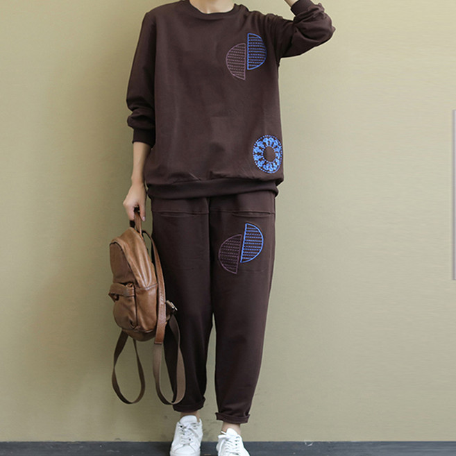 드마엘_에도르 패턴 투피스 트레이닝 상하세트 (3color)