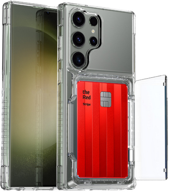 솔리스팅 반자동 카드수납 4장 갤럭시S26 S25 S24 S23 엣지 아이폰 17 프로 맥스 에어 크리스탈 투명 케이스