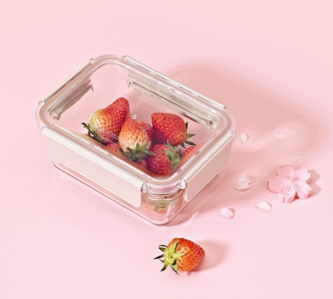 글라스락 퓨어 샌드핑크 직사각 700ml 2조 세트, 2개