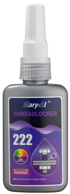 Mary-Al 螺絲固定劑 螺絲膠 缺氧膠 50ML 螺絲防鬆膠 強度 263 厭氧膠 [台灣現貨], 1個, 222(紫色)小螺絲 低強度