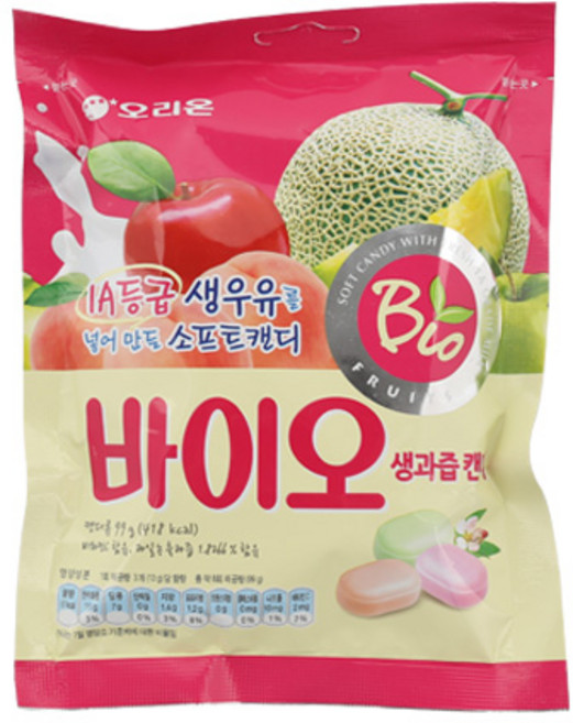 바이오생과즙캔디 캔디 사탕 오리온 바이오 생과즙캔디 99gX10개 과즙캔디, 99g, 10개