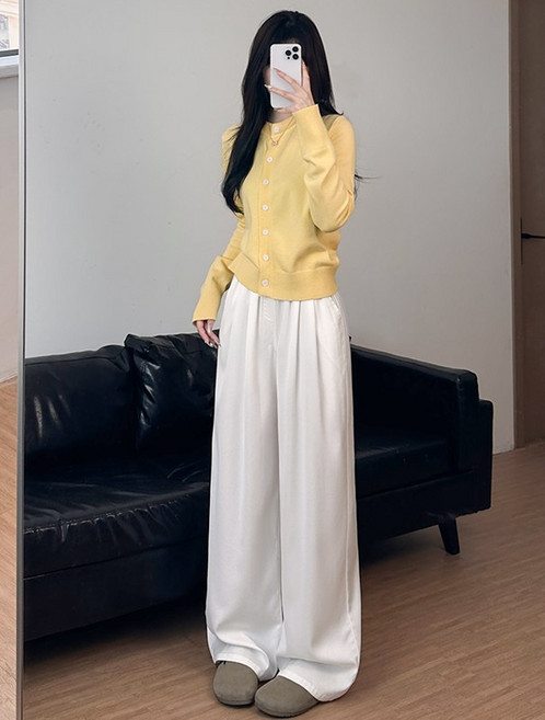 Cwadun 여성용 텐셀 데님 와이드 팬츠