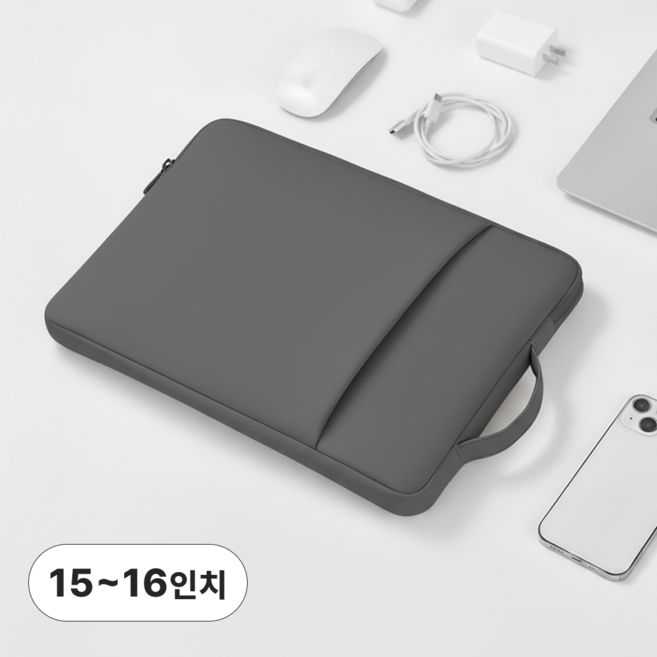 제로필 모서리보호 14인치 16인치 노트북파우치, 1개, 그레이