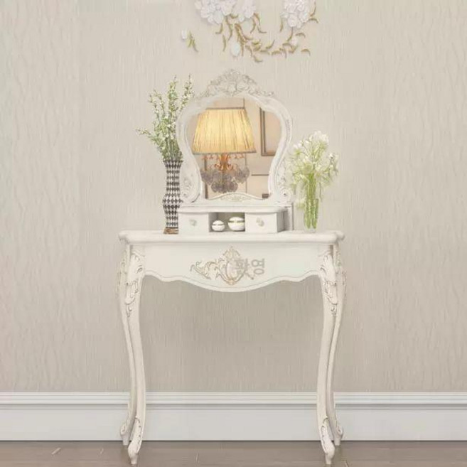 콘솔 협탁 테이블 미니 빈티지 화장대 화분대 유럽식, 조립, 80 금장+작은 왕관 A