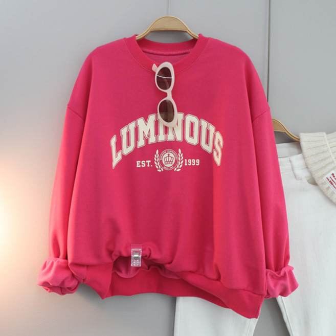 달콩 여성 봄신상 긴팔티 루미너스레터링오버핏맨투맨