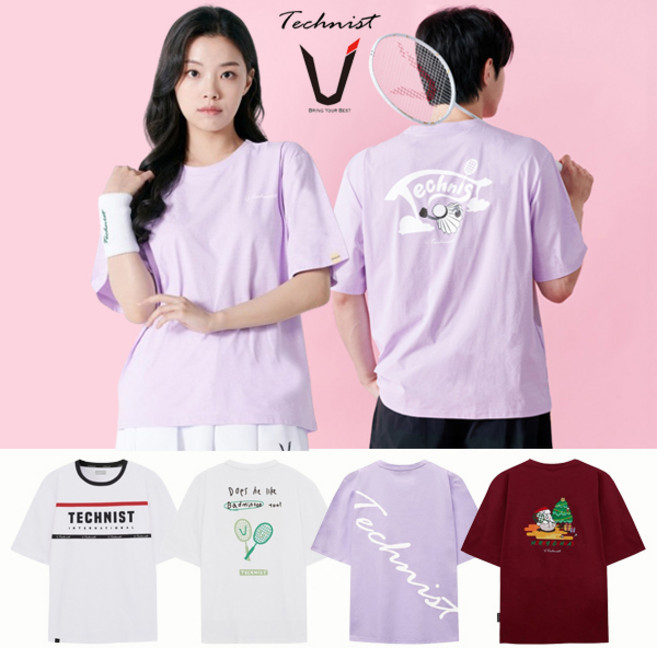 테크니스트 배드민턴 티셔츠 반팔 상의 코튼라이크 오버핏
