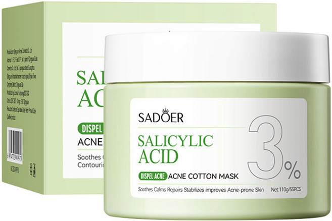 SADOER 水楊酸去痘棉片面膜, 1個, ，購買即默認免責聲明且承擔責任]
