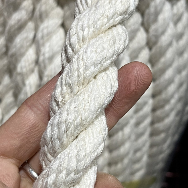 두꺼운 면로프 이중 꼬임 면줄 면끈 줄다리기 밧줄 조경 인테리어 홈데코 25mm 다발단위, 1개