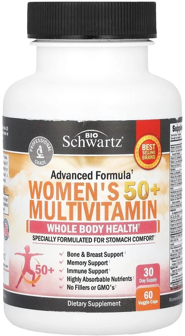 바이오슈워츠 BioSchwartz 50세 이상 여성용 종합비타민 베지 캡슐 60정121198원산지:기타, 1개, 1개 - 쿠팡