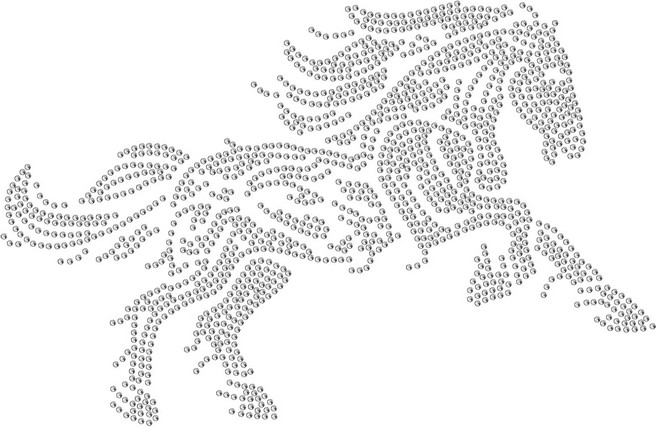 준마 패턴 핫픽스 스톤 장식 스티커 의류 수선 장식 21x29.7cm 모자 가구 무대 의상 DIY 장식용, 화이트, 1개