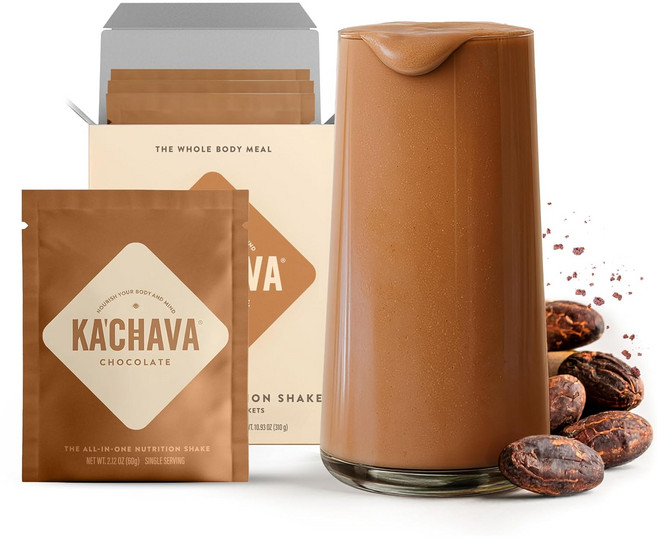 카차바 전신 식사 쉐이크 바닐라 2파운드 – 비건 단백질 파우더 85가지 이상의 슈퍼푸드와 채소 포함 식물성 대체제 프로바이오틱스와 소화 효소 함유 글루텐 및 유제품 무첨가 1, Chocolate, 5 Servings