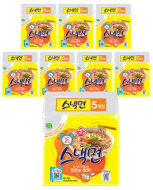 오뚜기 스낵면 멀티팩(5개입) x 8팩(총40개입)
