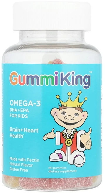 거미킹 어린이용 오메가3 DHA + EPA 딸기 오렌지 레몬 구미젤리 60개, 1개, GUM00083, 60정 - 쿠팡
