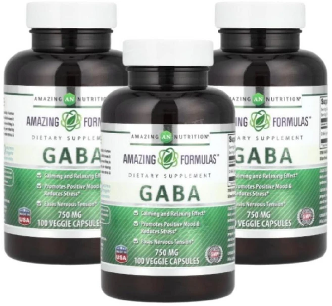 어메이징뉴트리션 GABA 750mg 베지캡슐 100정, 3개 - 쿠팡