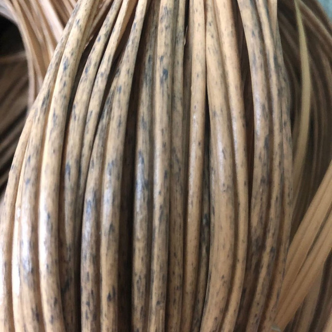 編織藤條環保仿藤手工材料 寬8mm厚1mm 約85-90米/斤, 雙圓黃色黑紋線, 1個