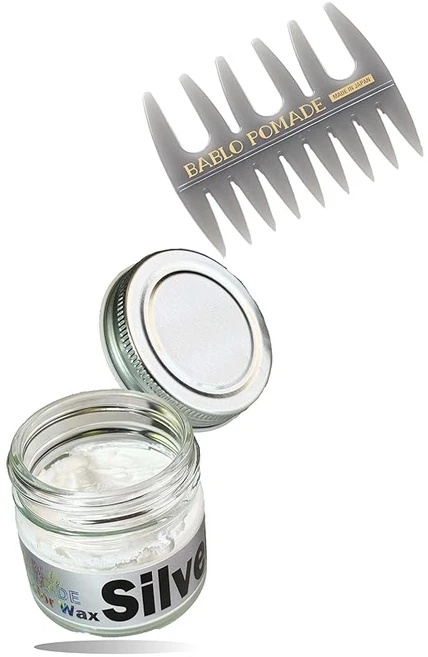 BABLO POMADE 컬러 왁스 실버 왁스 실버 남성용 흰 머리 메쉬 코임 그레이 세트, 1개, 1g - 쿠팡