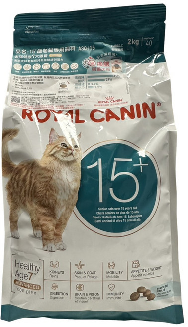 ROYAL CANIN 15+ 老貓專用飼料, 2kg, 1包, A30+15