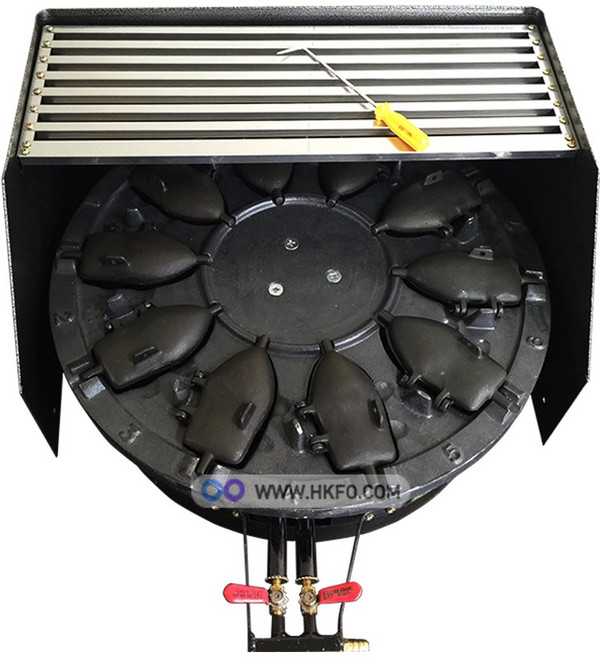 한국기계MC LPG용 가스 잉어빵 붕어빵 기계 10구+바람막이 진열장+갈고리 (+반죽팥앙금무료증정), LPG용 붕어빵기계 10구+바람막이 진열장+갈고리