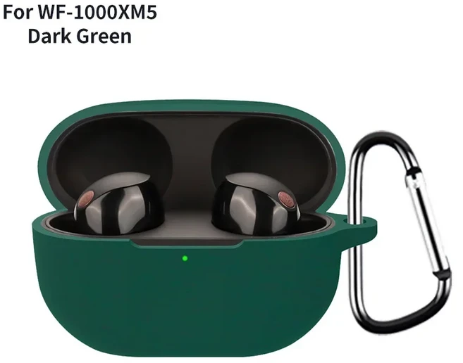 소니호환 WF 1000XM5 무선 이어폰 커버호환 케이스 충격 방지 소프트 실리콘 헤드셋 후크가 있는 긁힘 보호, 1세트, 갈색, For SONY WF 1000XM5