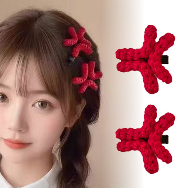 빠직 빡침 니트 머리핀