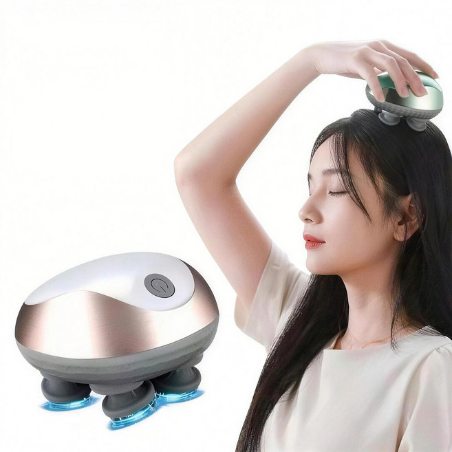 유니콘 휴대용 전동 두피 마사지기, 흰색, 1세트