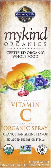 Garden of Life MyKind Organics 비타민C 오가닉 스프레이 오렌지-귤 58ml(2fl oz), 1개, 58ml - 쿠팡