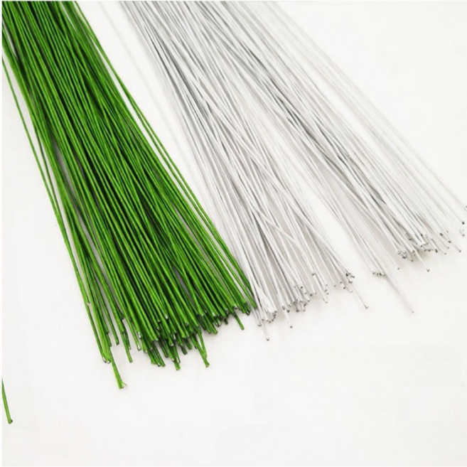 더코지랩 화훼용 철사 꽃철사 27호, 녹색, 25개