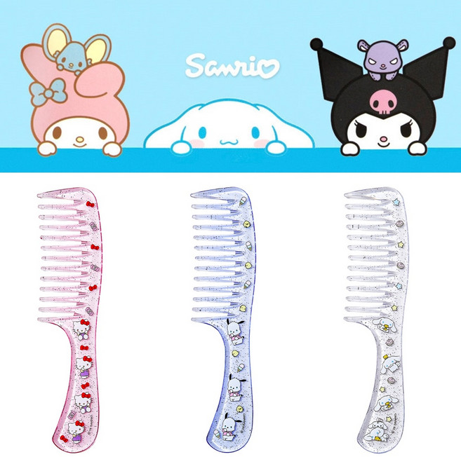 뷰티홈 산리오 클리어 심플빗 헤어 빗 머리 캐릭터 유아 어린이 여성 대, 헬로키티, 1개