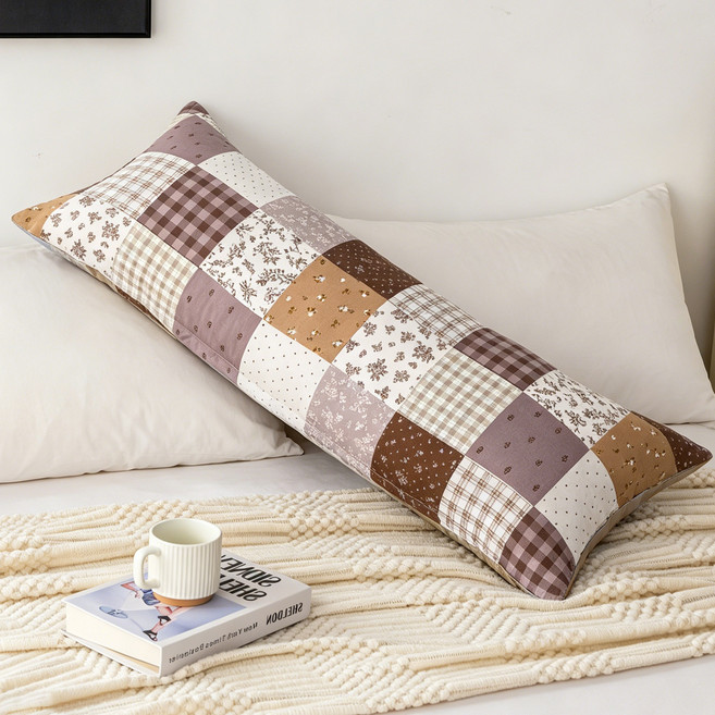 바디필로우 등쿠션 긴 베개 롱쿠션 대쿠션 일자형, 브라운