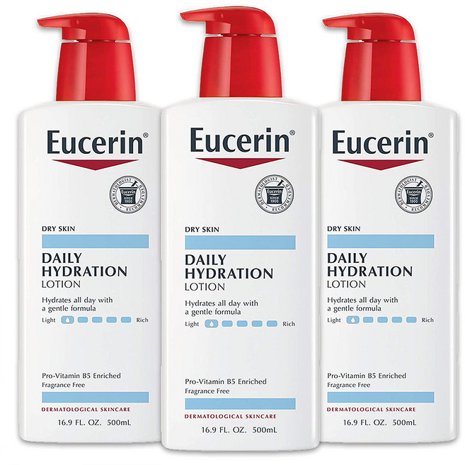 Eucerin Daily Hydration Lotion 유세린 데일리 하이드레이션 로션 16.9oz(500ml) 3팩