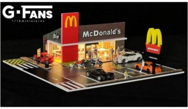 G-FANS 1:64 KFC 주차장 맥도날드 장면 디오라마, 1개