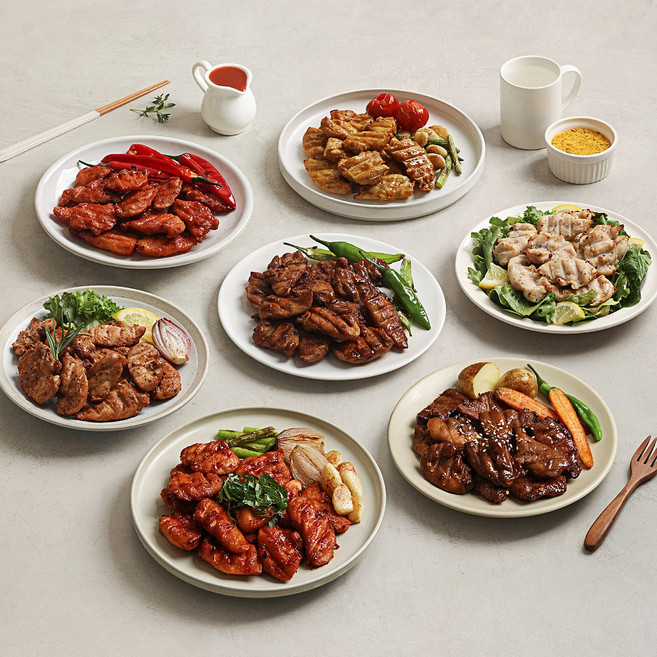 [다신샵] 닭신 오븐구이 닭안심살 7종 혼합세트(바비큐+불닭+커리+탄두리+오리지널+찜닭+닭갈비), 21팩