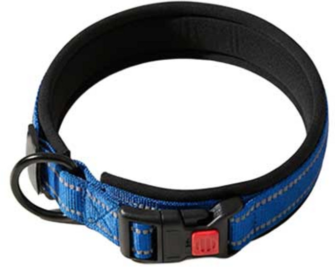 호라오 대형견 중형견 소형견 안전 튼튼 반사 패딩 목줄, 1개, 블루