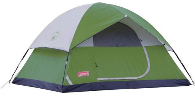 Coleman 콜맨 선돔 4인용 텐트 비와커버 포함 방수 10분 만에 설치, 4 Person, Palm Green