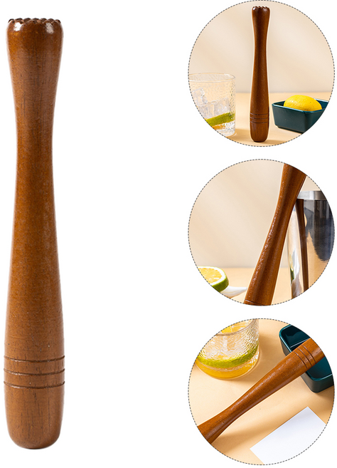 호환 나무 망치 아이스 머들러 모히토 실용적인 칵테일 믹서 우드 크러셔 바 도구 주방 다이닝 막대 향신료, 1개