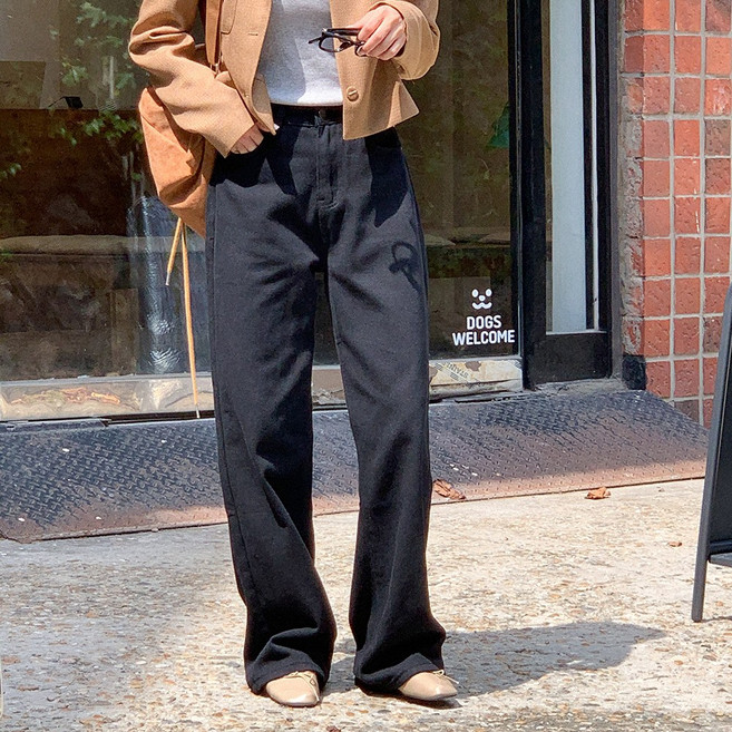 앤샵 여성 베이직 코튼 컬러 일자 와이드 팬츠 면바지(3color)