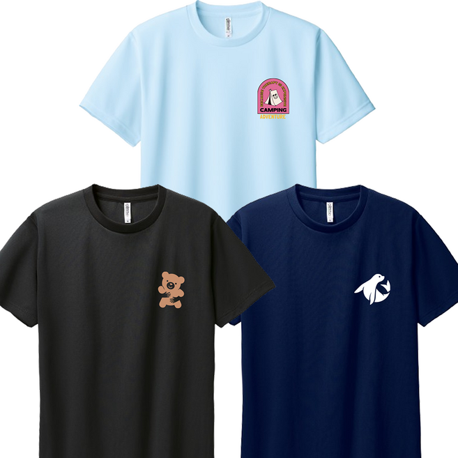 [1+1+1] 스텝퍼 캠핑포켓 디자인 3종 기능성 쿨론 반팔 티셔츠 흰색 검정 남성 여성 라운드 반팔티