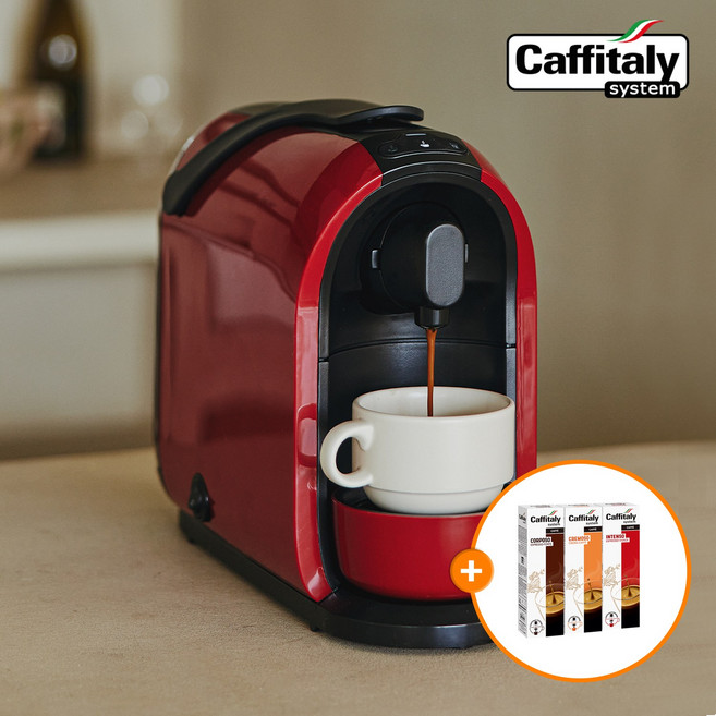 카피탈리 캡슐 커피 머신 레미 S24 + 웰컴캡슐 30개, 레미(체리레드)