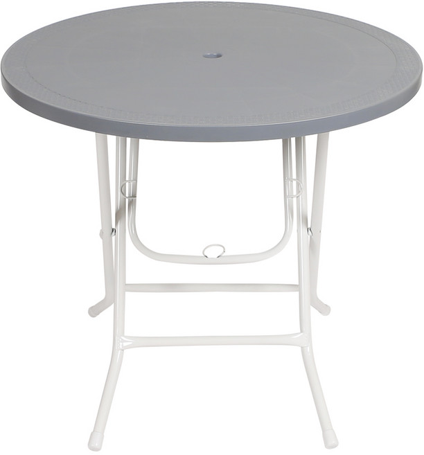 지오리빙 접이식 플라스틱 원형 테이블, 그레이