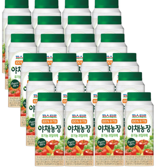 파스퇴르 유기농 야채농장 과일야채 190mlx24팩, 24개, 190ml