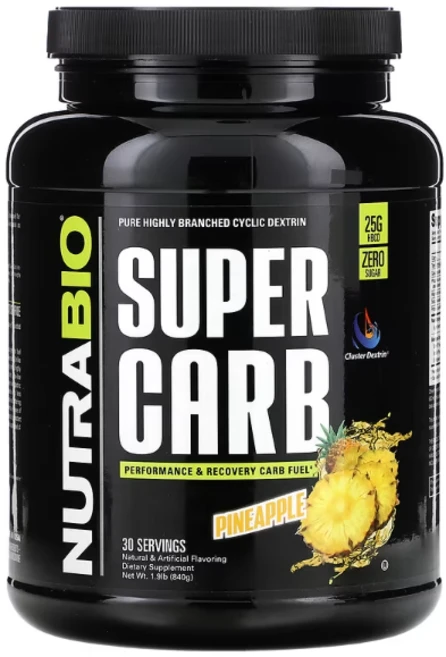NutraBio Super Carb Pineapple 뉴트리바이오 슈퍼 카브 파인애플 맛 840g, 861.82g, 1개 - 쿠팡
