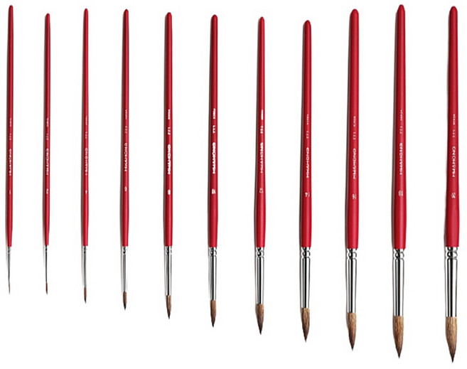 화홍 771R 수채화둥근붓 시리즈 호수별 (12개입) 1개, 1호(12개입)