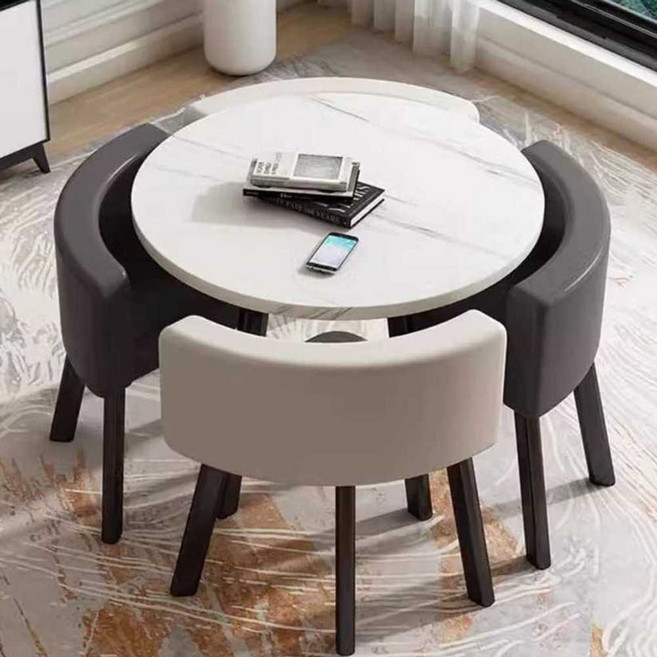 협상테이블 사각형 클라이언트 응대 책상 의자 세트, 80 라운드 테이블 C세트