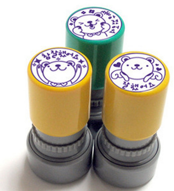 [만년도장]참잘했어요/잘했어요/ 좋아졌어요! 단계별 3종세트!, 디자인6.동그리, 청보라