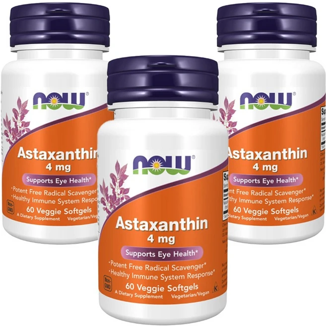 나우푸드 아스타크산틴 4mg 베지 소프트젤, 3개, 60정 - 쿠팡